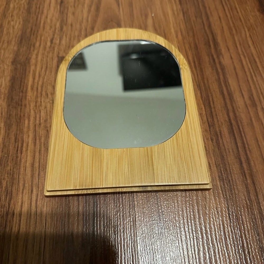 Wooden Tabletop Mirror